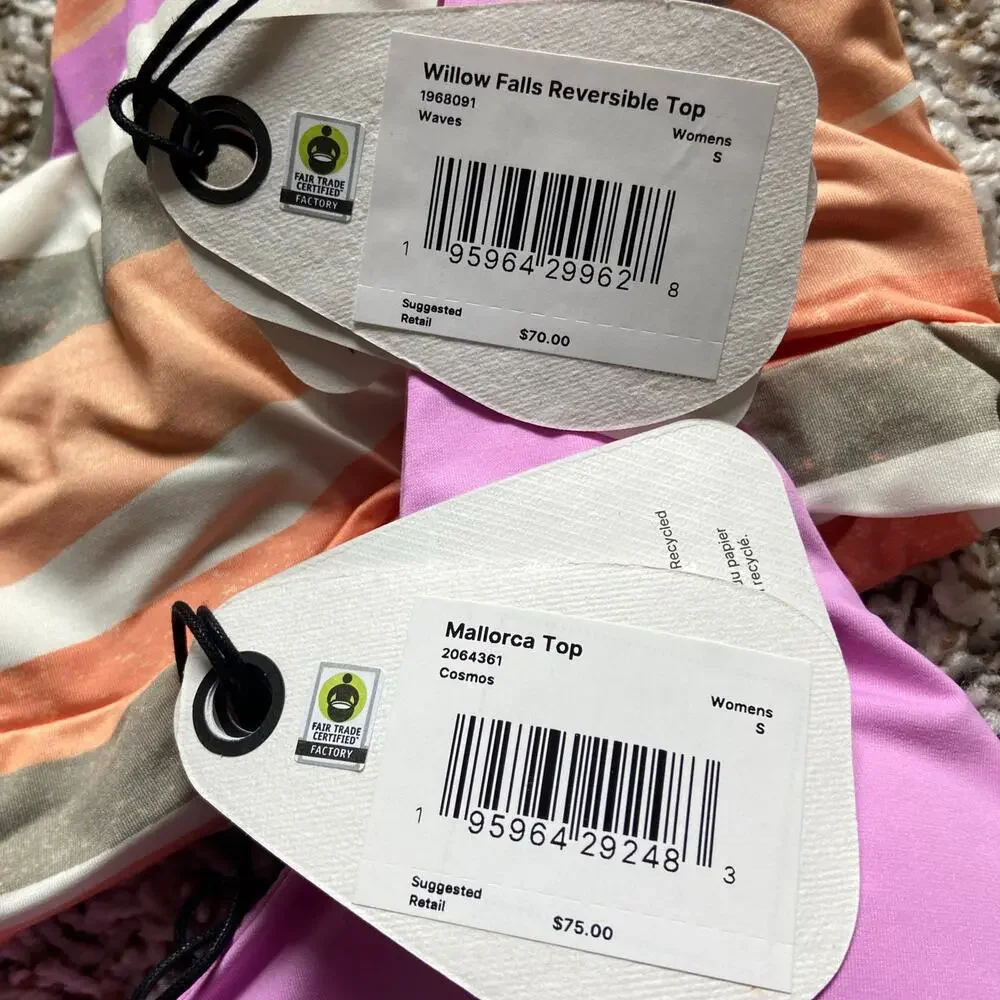 Prana Willow Falls Reversible Top & Mallorca Top Small Waves Cosmos Swim Set